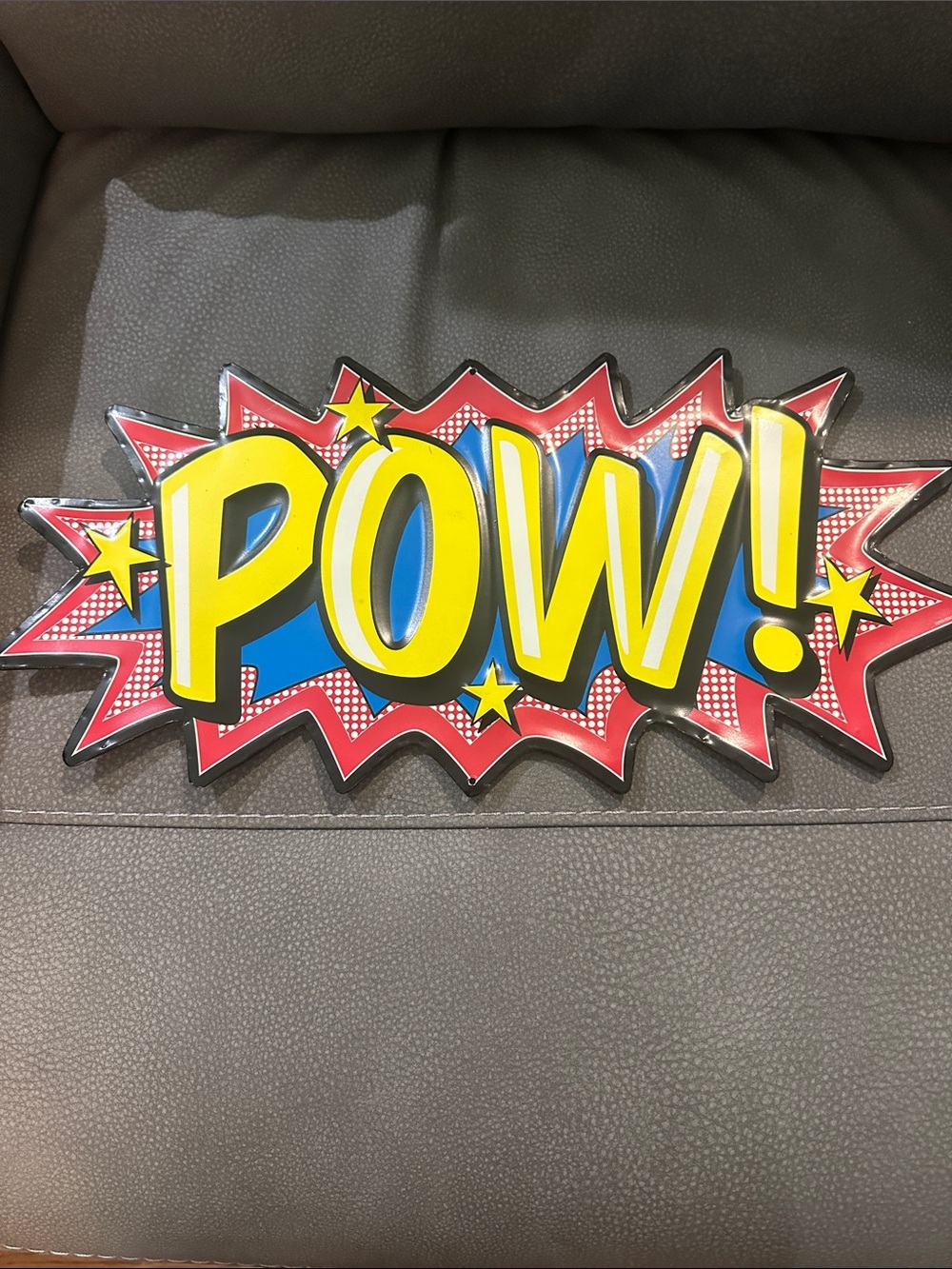 POW! Comic Pop-Out Party Sign - Yellow, Red & Blue